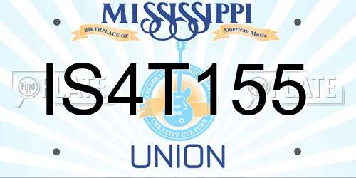 IS4T155 Mississippi License Plate