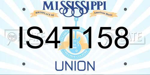 IS4T158 Mississippi License Plate