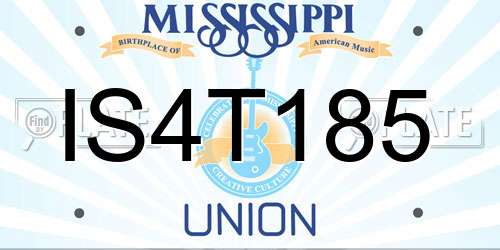 IS4T185 Mississippi License Plate