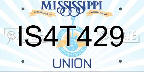 IS4T429 Mississippi License Plate