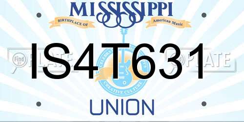 IS4T631 Mississippi License Plate