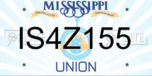 IS4Z155 Mississippi License Plate