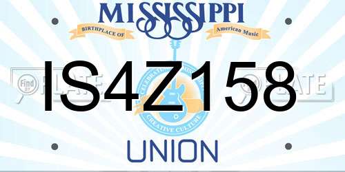 IS4Z158 Mississippi License Plate