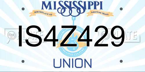 IS4Z429 Mississippi License Plate