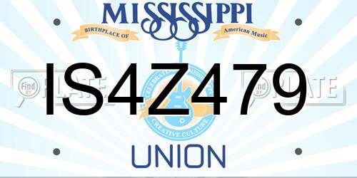 IS4Z479 Mississippi License Plate