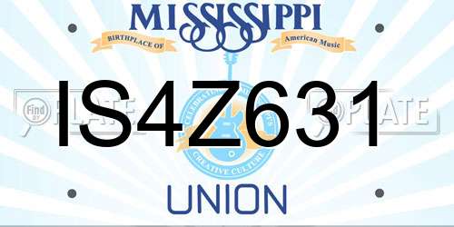 IS4Z631 Mississippi License Plate