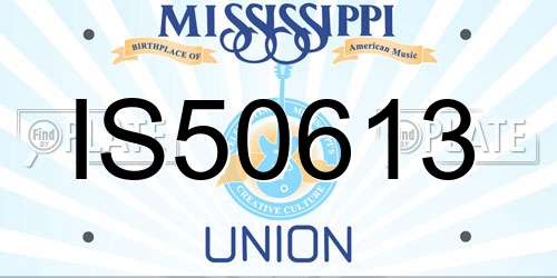 IS50613 Mississippi License Plate