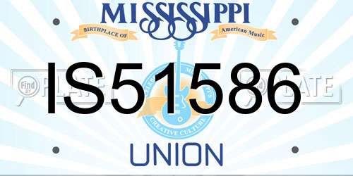 IS51586 Mississippi License Plate