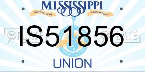 IS51856 Mississippi License Plate