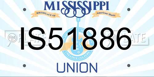 IS51886 Mississippi License Plate