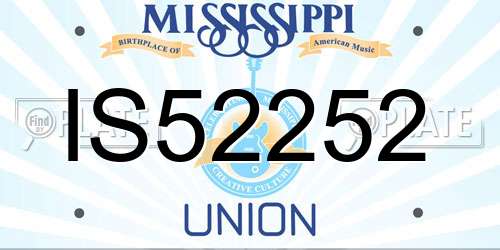 IS52252 Mississippi License Plate