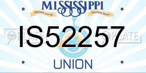 IS52257 Mississippi License Plate