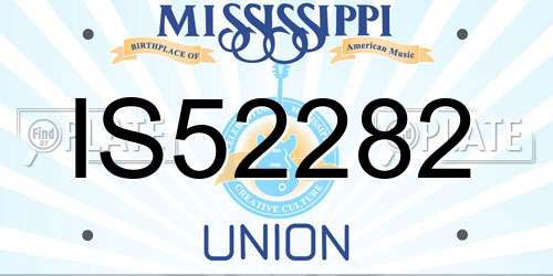 IS52282 Mississippi License Plate