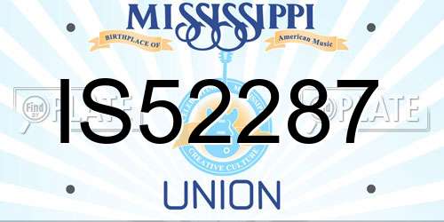 IS52287 Mississippi License Plate