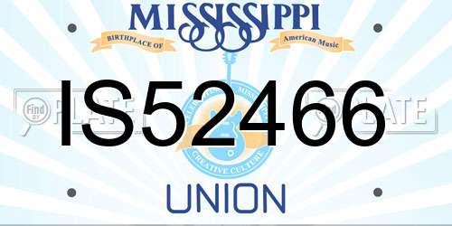IS52466 Mississippi License Plate