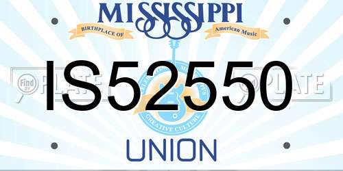 IS52550 Mississippi License Plate