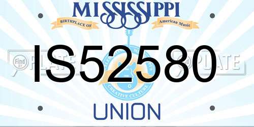 IS52580 Mississippi License Plate
