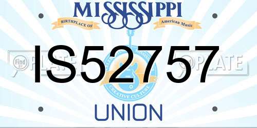 IS52757 Mississippi License Plate