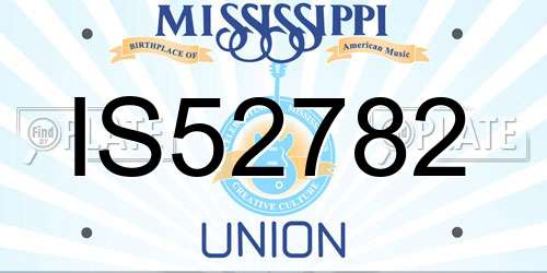 IS52782 Mississippi License Plate