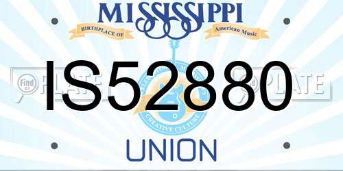 IS52880 Mississippi License Plate