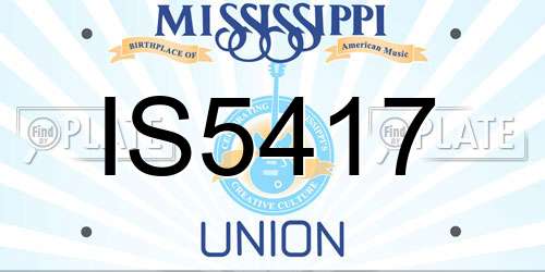 IS5417 Mississippi License Plate