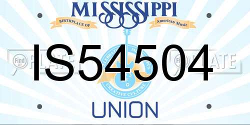 IS54504 Mississippi License Plate