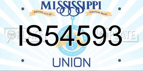 IS54593 Mississippi License Plate