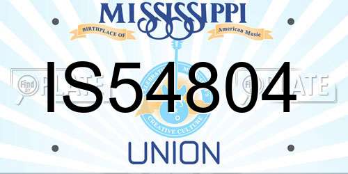 IS54804 Mississippi License Plate