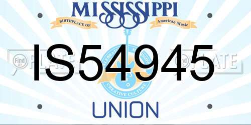 IS54945 Mississippi License Plate