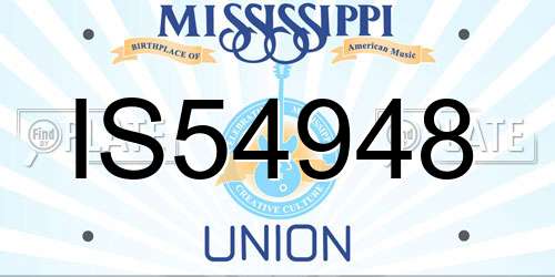 IS54948 Mississippi License Plate