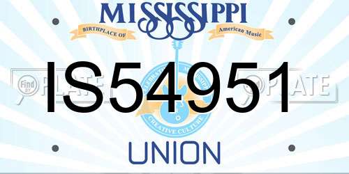 IS54951 Mississippi License Plate