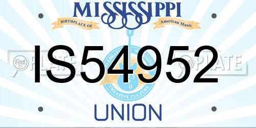 IS54952 Mississippi License Plate