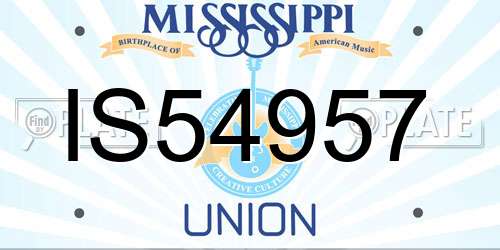 IS54957 Mississippi License Plate