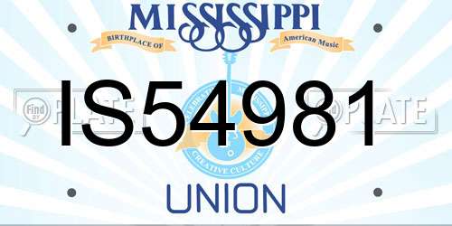 IS54981 Mississippi License Plate