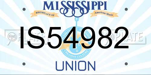 IS54982 Mississippi License Plate