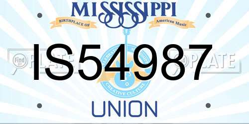 IS54987 Mississippi License Plate