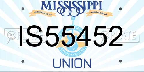 IS55452 Mississippi License Plate