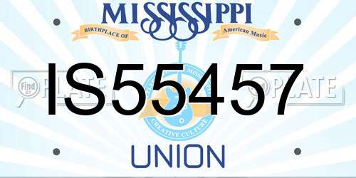 IS55457 Mississippi License Plate