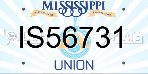 IS56731 Mississippi License Plate