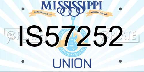 IS57252 Mississippi License Plate