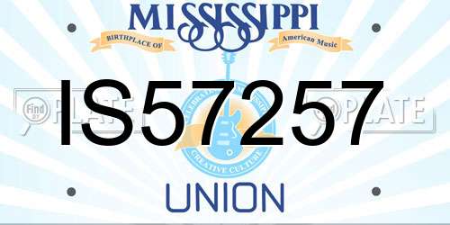 IS57257 Mississippi License Plate
