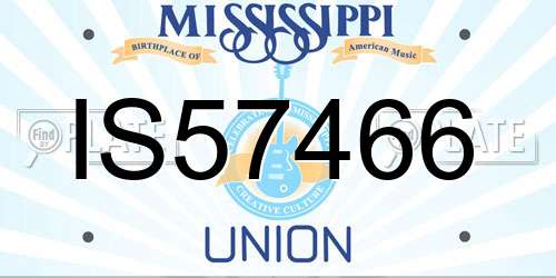 IS57466 Mississippi License Plate