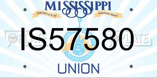 IS57580 Mississippi License Plate