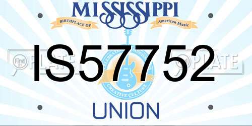 IS57752 Mississippi License Plate