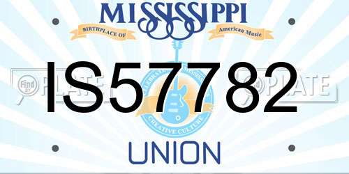 IS57782 Mississippi License Plate