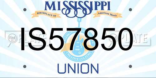 IS57850 Mississippi License Plate