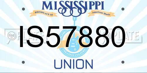 IS57880 Mississippi License Plate