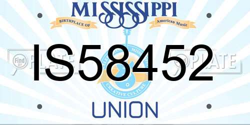 IS58452 Mississippi License Plate