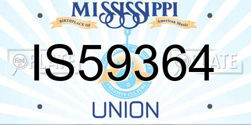 IS59364 Mississippi License Plate