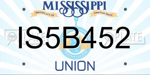 IS5B452 Mississippi License Plate